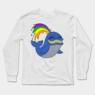 Shootin' Rainbows Out Your Blow Hole Blue Whale Long Sleeve T-Shirt